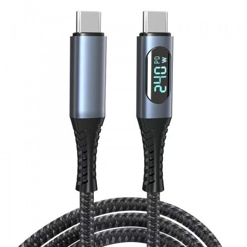 100W 8K 60Hz 3FT(1M) High Quality C to C Cable, Charge & Sync With LED Display